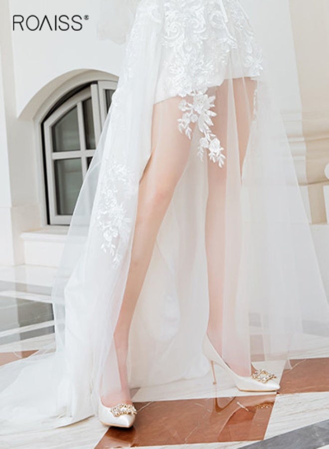 Women Pointed Toe Pumps, Stylish Elegant High Heels for Ladies, Chic Classic Stilettos with Rhinestone Buckle, Perfect for Parties, Wedding, Dates and More