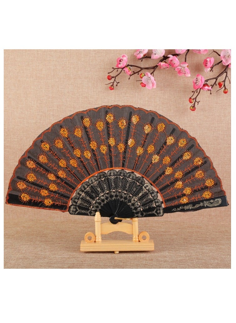 OASIS-TH Floral Folding Hand Fan Handheld Folding Fan 