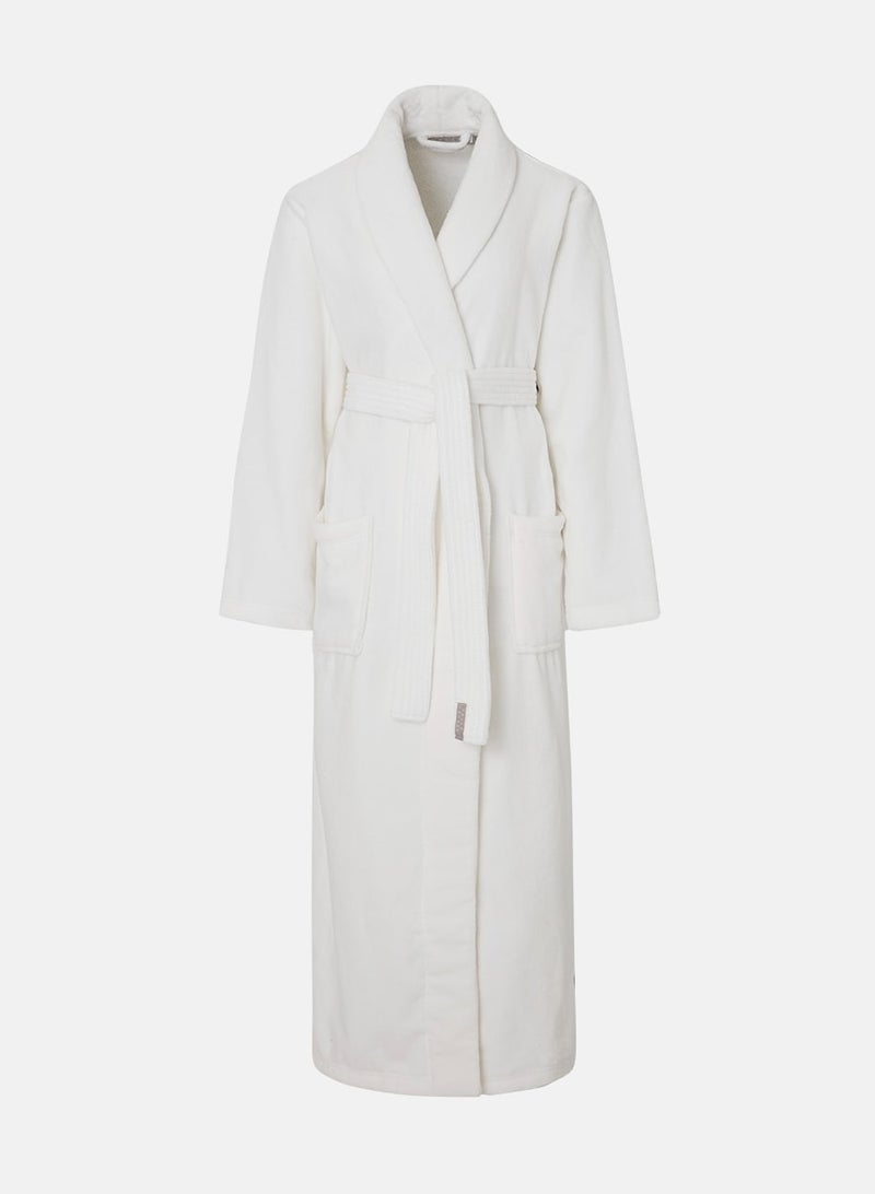 DESKET Luxurious White Terry Cotton Bathrobe – Free Size Unisex Robe | 100% Cotton, High GSM, Super Soft, Highly Absorbent, Spa & Hotel Quality - Image 2