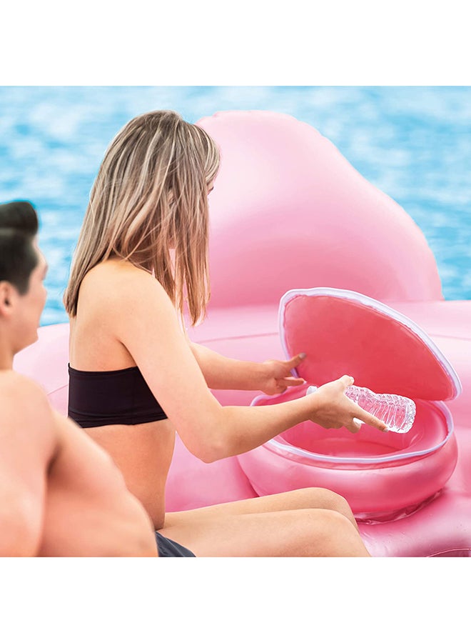 INTEX Flamingo Party Island Inflatable Ride On Pool Floater Pink 422x373x185cm Ages 6+ 422x373x185cm - Image 3