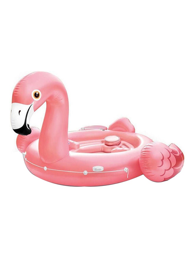 INTEX Flamingo Party Island Inflatable Ride On Pool Floater Pink 422x373x185cm Ages 6+ 422x373x185cm - Image 1