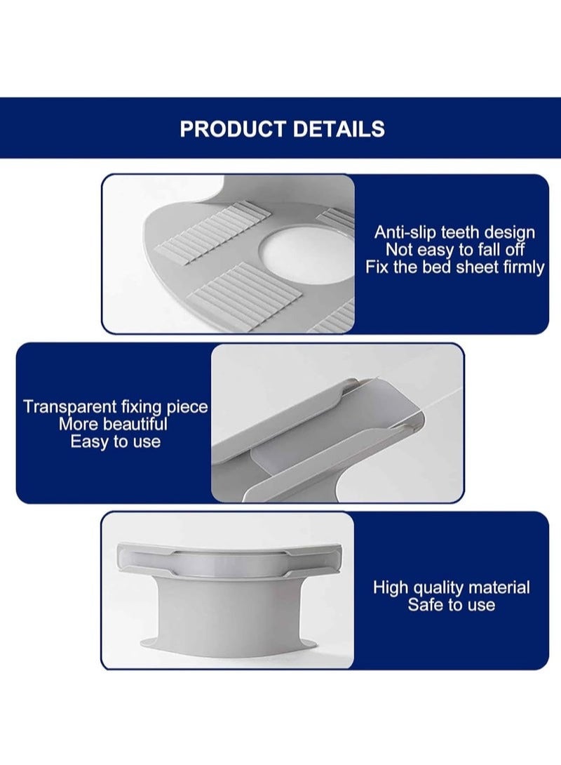 مجموعة حاملات ملاءات قفل من 4 قطع، أحزمة ملاءات متينة مزودة بمشابك آمنة، ملائمة لجميع أحجام المراتب (كينج، كوين، توين)، تحافظ على ملاءات السرير محكمة، لا مزيد من الانزلاق (أبيض) - Image 4