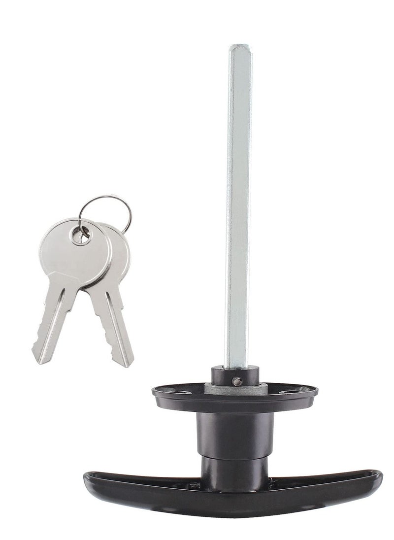 Truck Cap Locking T-Handles 1 Pack Camper Topper Locks with Keys, Canopy Replacement Locks Blind Mount Locks for RV Caravan Motorhomes Black