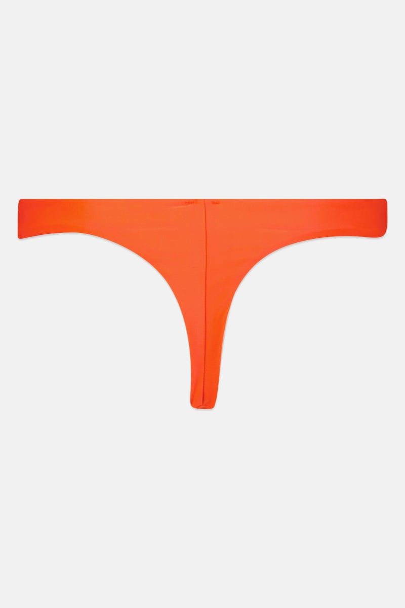 Lefties Women Plain Pull On Bikini Bottom, Bright Orange - Image 3