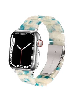 Bands Compatible with iWatch 42mm 44mm 45mm 49mm, Colorful Resin Replacement Strap for Apple Watch Series 8/7 / 6/5 / 4/3 / SE/Ultra Women Men, Fluorescent Blue