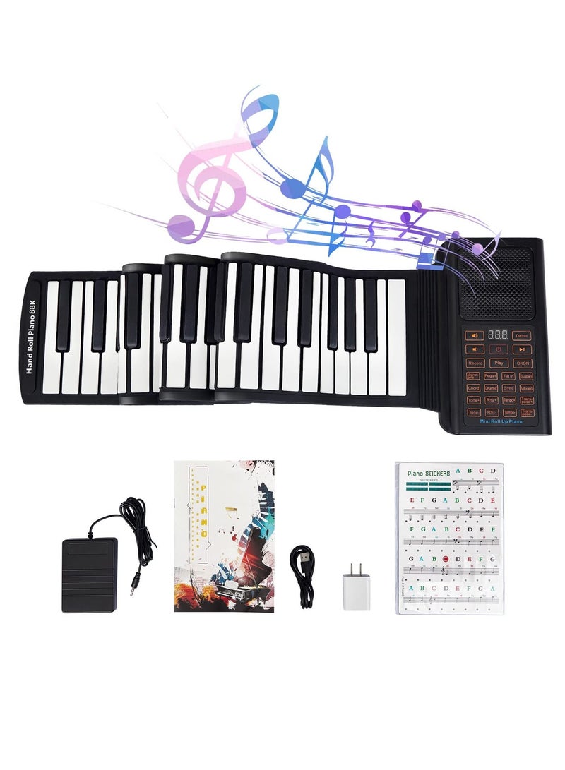 SYOSI 88 Key Roll Up Piano, Portable Rechargeable Piano Roll Up Piano for Kids Adults Piano Beginner - Image 1