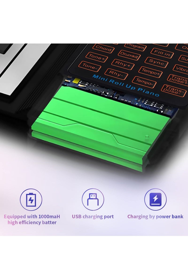 SYOSI 88 Key Roll Up Piano, Portable Rechargeable Piano Roll Up Piano for Kids Adults Piano Beginner - Image 5