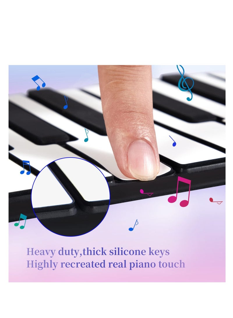 SYOSI 88 Key Roll Up Piano, Portable Rechargeable Piano Roll Up Piano for Kids Adults Piano Beginner - Image 4