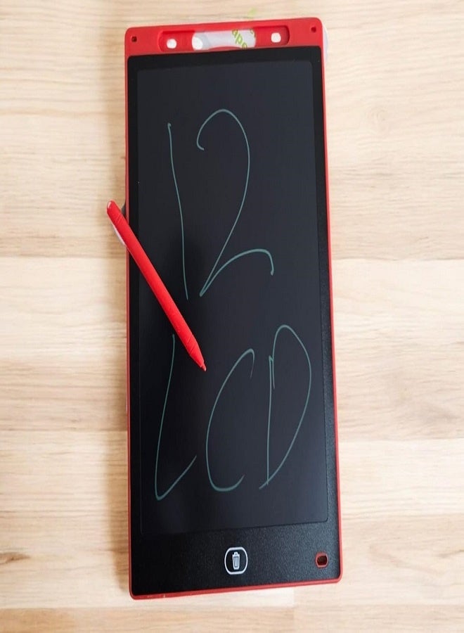 12 Inch LCD Writing Tablet for Kids, Colorful Doodle Board Drawing Pad for Kids, Electronic Drawing Board Erasable & Reusable, LCD Drawing Tablet for Kids Toddler Toys Gifts - Red - Image 4