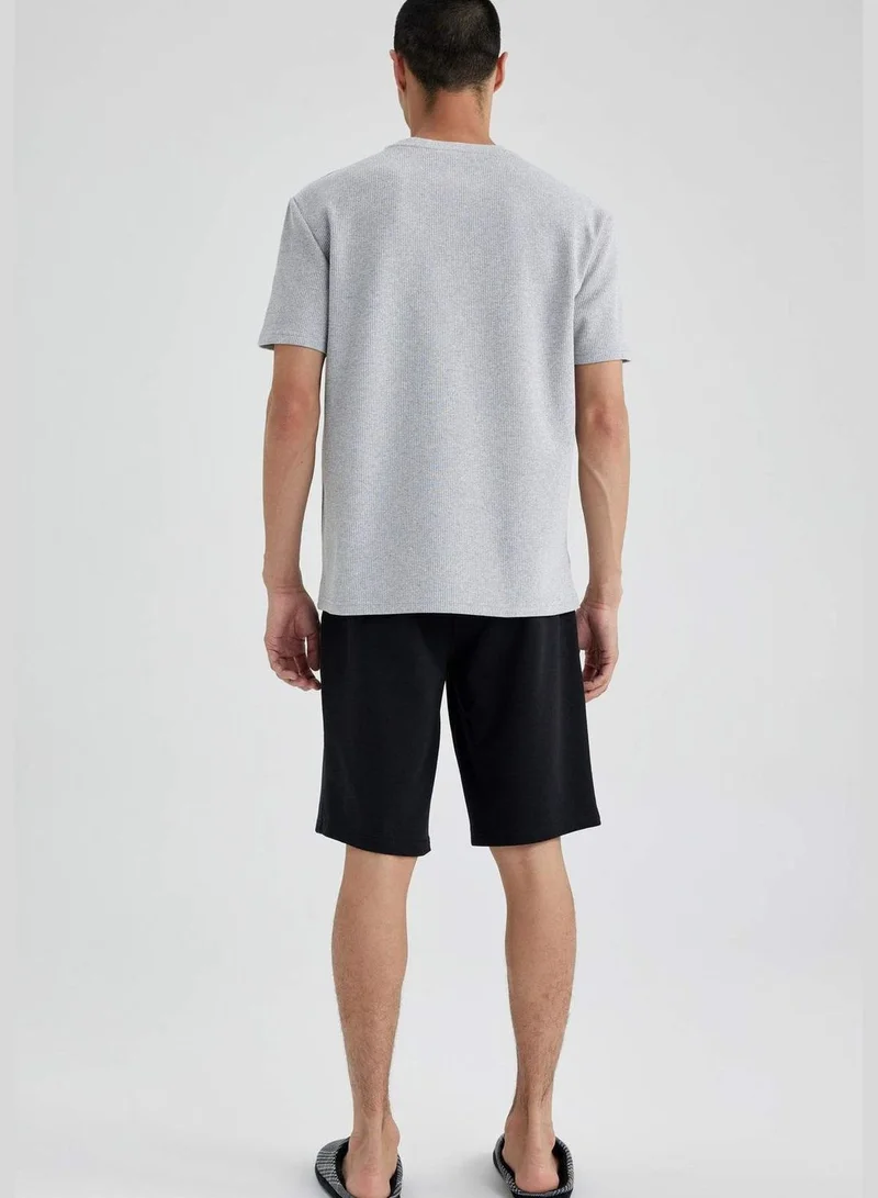 DeFacto 2 Pack Man Crew Neck Short Sleeve Homewear Knitted Sets