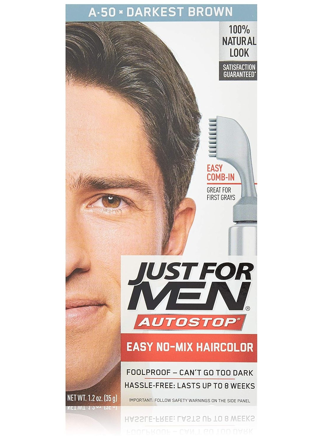 Just For Men Just For Men Auto Stop Hair Color  Darkest Brown A50 Just For Men Hair Color Men 1 Application Pack of 3 