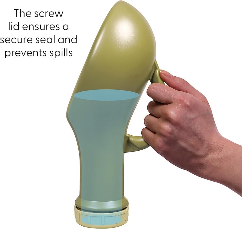 CUREPACK Leakproof Portable Urinal Toilet - 1.2L Urine Bottles Male Spill Proof - Urine Bottle with Female Urinal Attachment - Travel Urinal - Female Urine Bottle - Festival Essentials - Army Green - Image 5