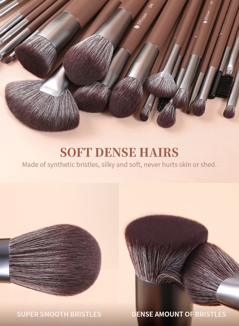 دي يو كير فرش مكياج DUcare احترافية مع حقيبة مكونة من 22 قطعة من فرش المكياج ، مجموعة فرش كابوكي الاصطناعية الممتازة لمزج كريم الأساس ، بودرة الخدود ، خافي العيوب ، ظلال العيون مع جراب - Image 4