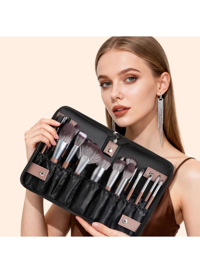 دي يو كير فرش مكياج DUcare احترافية مع حقيبة مكونة من 22 قطعة من فرش المكياج ، مجموعة فرش كابوكي الاصطناعية الممتازة لمزج كريم الأساس ، بودرة الخدود ، خافي العيوب ، ظلال العيون مع جراب - Image 3