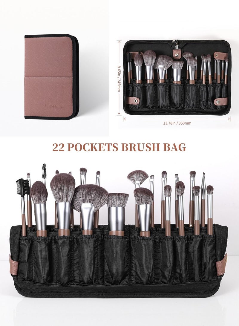 Makeup Brushes Professional with Bag 22Pcs Makeup Brush Set Premium Synthetic Kabuki Foundation Blending Brush Face Powder Blush Concealers Eye Shadows with Case