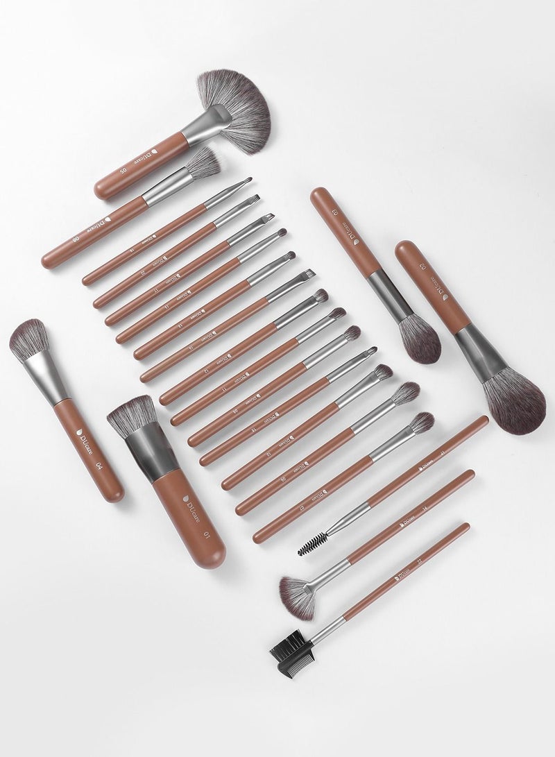 Makeup Brushes Professional with Bag 22Pcs Makeup Brush Set Premium Synthetic Kabuki Foundation Blending Brush Face Powder Blush Concealers Eye Shadows with Case