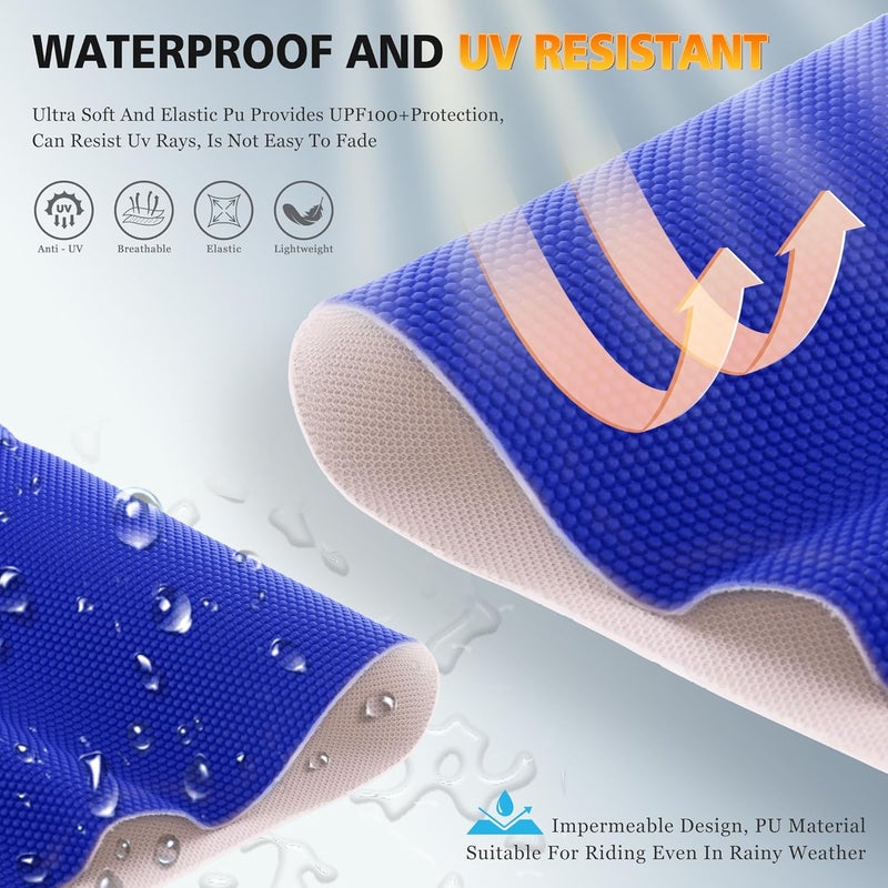 MCHMFG Universal Ribbed Dirt Bike Seat Cover - Gripper Striped Supermoto (Blue-Black-White) - Image 5