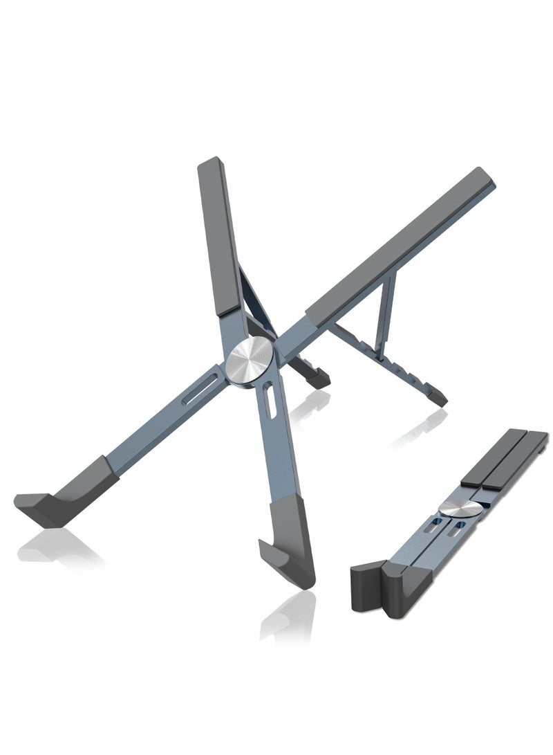 سيوسي حامل كمبيوتر محمول للمكتب، حامل كمبيوتر محمول قابل للتعديل، حامل كمبيوتر صغير بحجم 4.8 أونصة مع نوابض دعم تلقائية، حامل تبريد يناسب جميع أجهزة MacBook وأجهزة الكمبيوتر المحمولة - Image 1