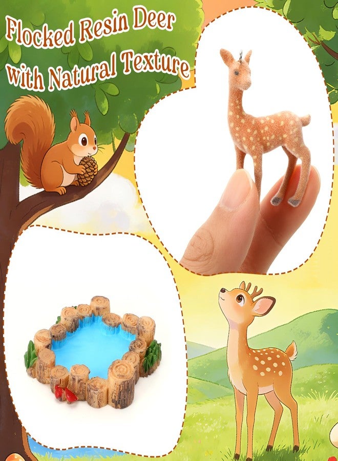 JULEASEL Little Pocket Deer, Mini Forest Scene in Tin Box, Deer Figurine, Cute Collectible Keepsake, Travel Buddy, Gift for Friends, Coworkers - Image 3