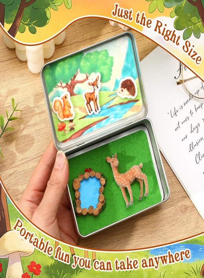 JULEASEL Little Pocket Deer, Mini Forest Scene in Tin Box, Deer Figurine, Cute Collectible Keepsake, Travel Buddy, Gift for Friends, Coworkers - Image 4
