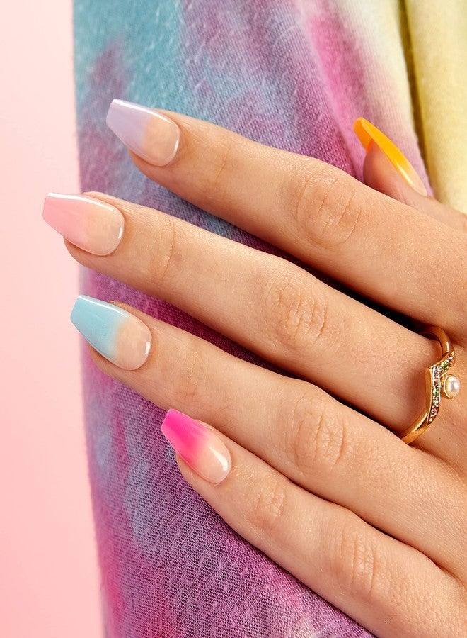 Dashing Diva Magic Press Nails - Happy Medium | Long, Coffin Shaped Press On Nails | Long Lasting Stick On Gel Nails | Lasts Up to 7 Days | Contains 30 Stick On Nails, 1 Prep Pad, 1 File - Image 4