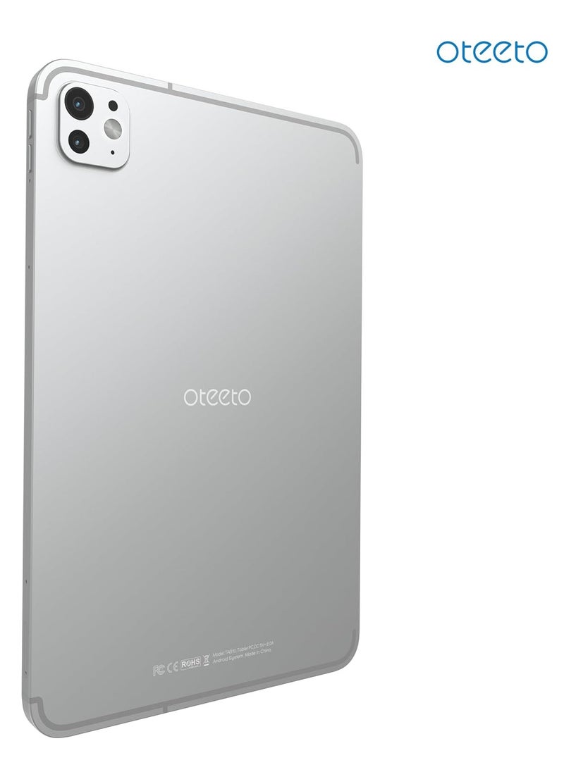 Oteeto Oteeto Tab 15 Ultra | 10.1'' FHD Display | Ultra-Fast Octa-Core | 8GB RAM + 512GB ROM | Android 14 | 6000mAh Powerhouse | Dual SIM | Premium Performance & Style, SILVER  - Image 5