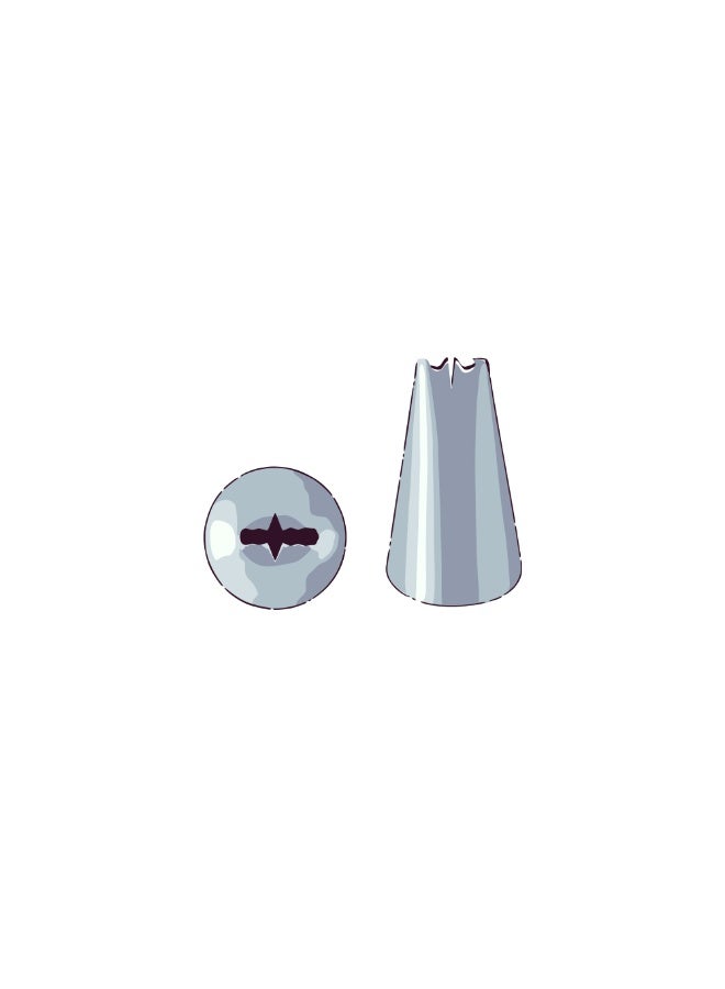 Restaurantware Pastry Tek Piping Tip, 1 Reusable Ruffle Icing Tip - #340, Withstands Dent, Stainless Steel Pastry Tip, Dishwashable, Decorate Cupcakes, Cakes, or Cookies - Image 1