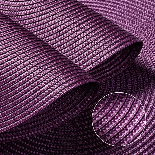 FunWheat Round Braided Placemats Set of 6 Table Mats for Dining Tables Woven Washable Non-Slip Place mats 15 inch(Purple, 6pcs) - Image 4