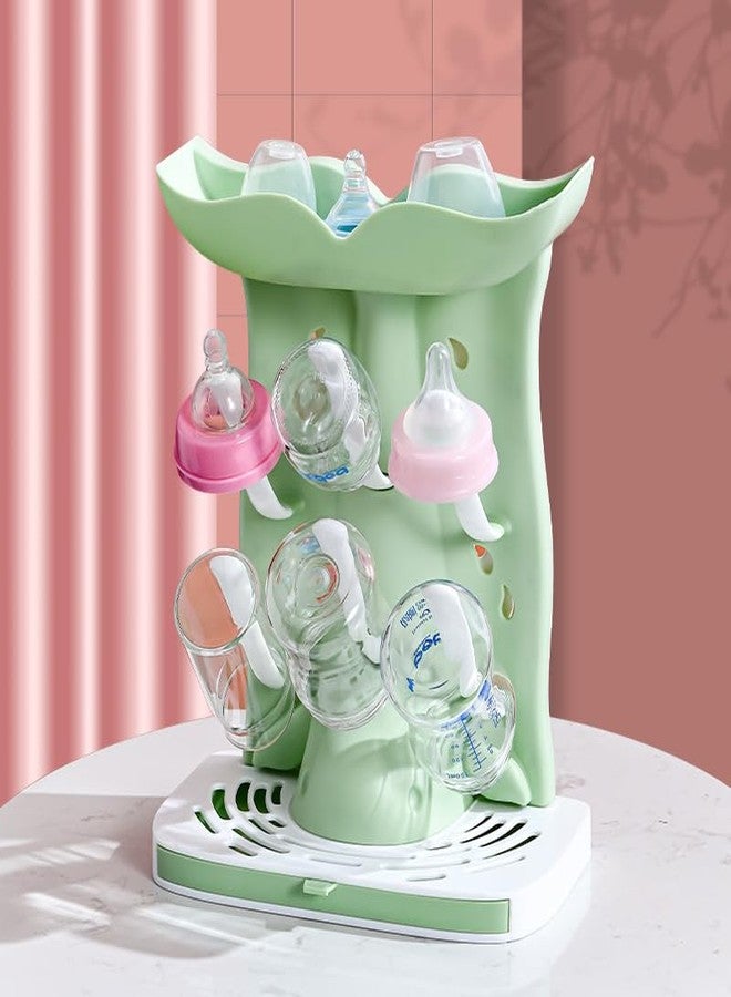 PandaEar Baby Bottle Drying Rack, Countertop Vertical Rack Detachable Travel Bottle Rack, Space Saving Standing Drying Rack for Baby Accessories Green - Image 2