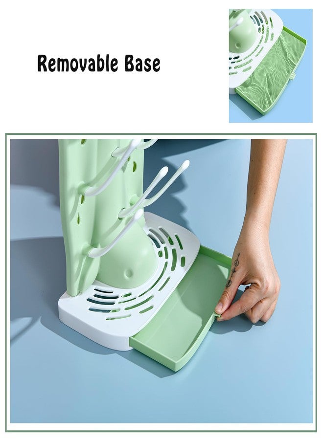 PandaEar Baby Bottle Drying Rack, Countertop Vertical Rack Detachable Travel Bottle Rack, Space Saving Standing Drying Rack for Baby Accessories Green - Image 5