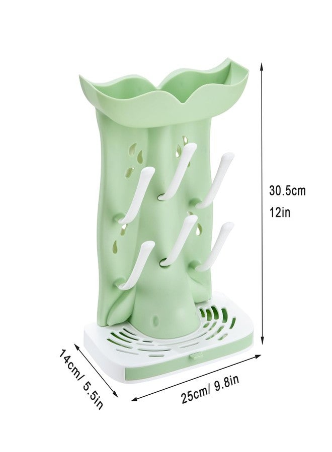 PandaEar Baby Bottle Drying Rack, Countertop Vertical Rack Detachable Travel Bottle Rack, Space Saving Standing Drying Rack for Baby Accessories Green - Image 3