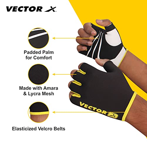 Vector X Unisex Workout Fingerless Weight Lifting Gloves for Men and Women Excellent Grip for Weightlifting, Cycling, Exercise, Training, Pull ups, Fitness, Climbing and Rowing - Image 2