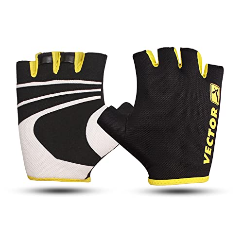 Vector X Unisex Workout Fingerless Weight Lifting Gloves for Men and Women Excellent Grip for Weightlifting, Cycling, Exercise, Training, Pull ups, Fitness, Climbing and Rowing - Image 1