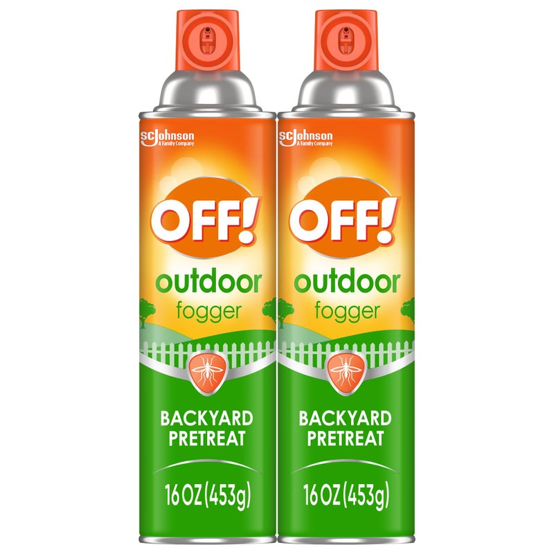 OFF! Outdoor Insect & Mosquito Repellent Fogger, Backyard Pretreat, Kills & Repels Insects in an up to 900 sq, ft, area, 16 oz (Pack of 2) - Image 1
