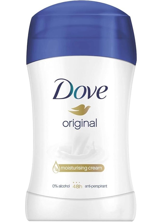 Dove Original Antiperspirant Deodorant Stick 40ml Bundle — Grooming Essentials and Hygiene Body Care for Men and Women — Pack of 6 - Image 2