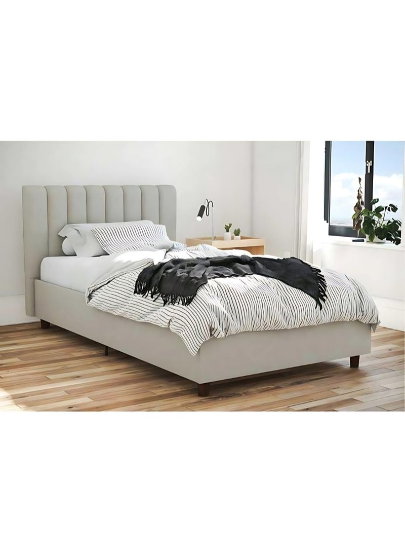 Sweet |KING Bed, Chanel Fabric, Size 200*200*115 cm Silver Color, From Modern Suite - Image 1