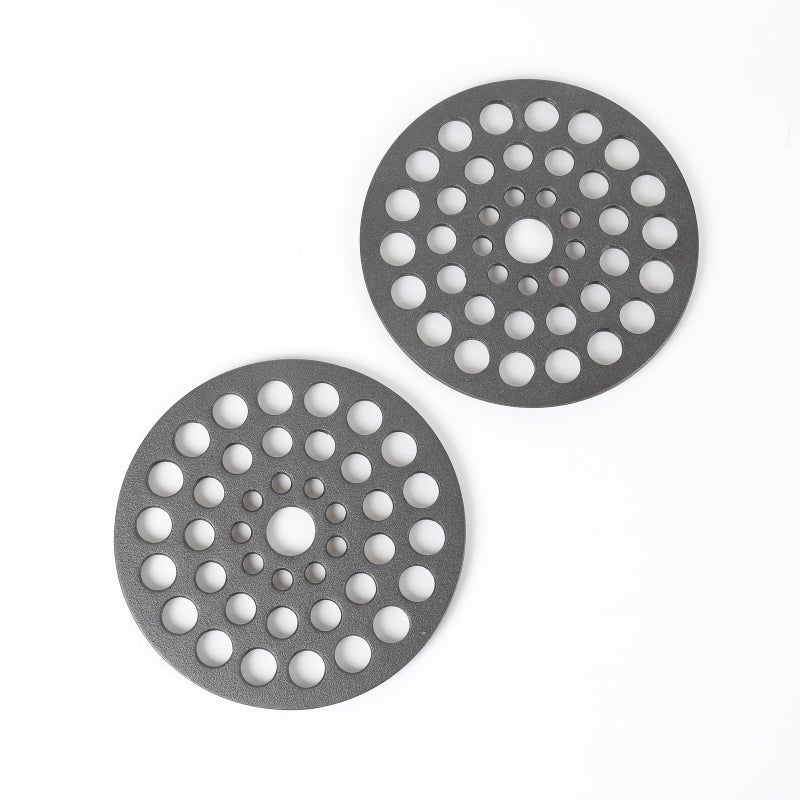 HAWOK Cast Iron Round Meat RackTrivet Set of 2pc8 Inch Black
