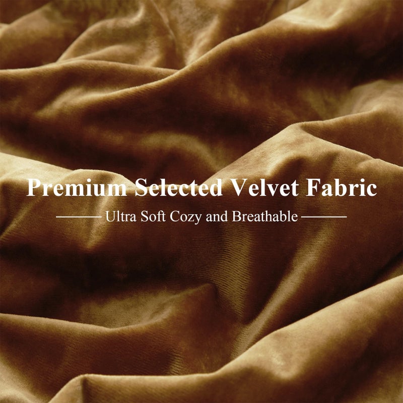 Ivellow Crushed Velvet Comforter Set Queen Lightweight Comforter 5pcs Ultra Soft Breathable Bedding Set Luxury Cozy Flannel Comforter Queen Size (1 Comforter,2 Pillow Shams, 2 Euro Shams) - Image 5