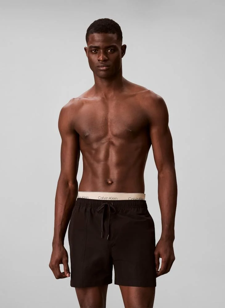 كالفن كلاين Double Logo Waistband Swim Shorts