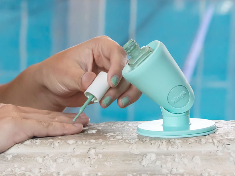 tweexy Hinge Untippable Nail Polish Bottle Holder | Anti-Spill Nail Polish Holder Stand, Tilted, IntelliStick Airlock Suction | Fingernail Painting, Nail Art Tools | Nail Polish Accessories (Zen Green) - Image 5