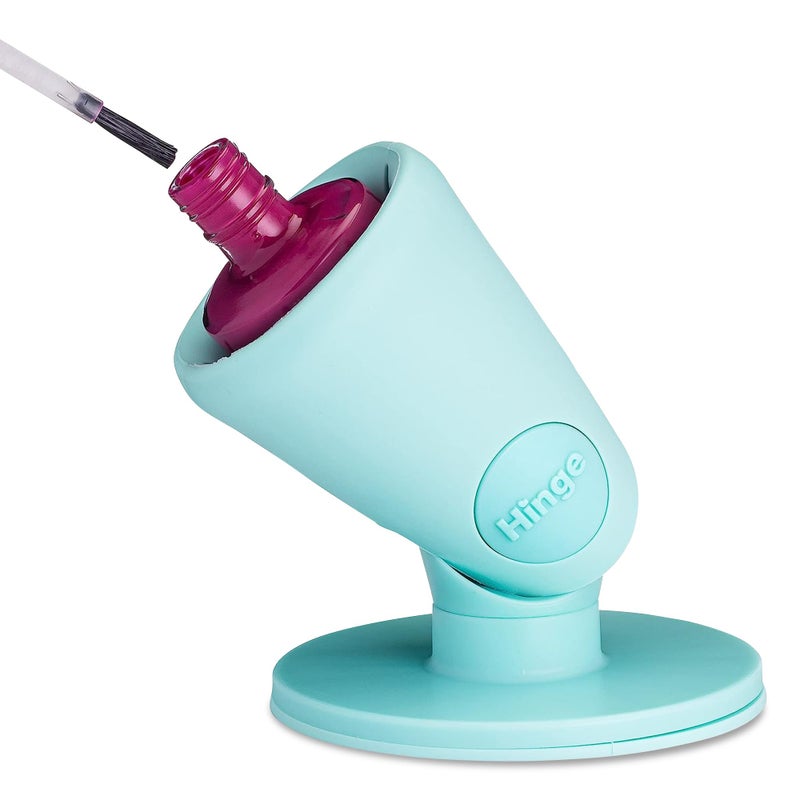 tweexy Hinge Untippable Nail Polish Bottle Holder | Anti-Spill Nail Polish Holder Stand, Tilted, IntelliStick Airlock Suction | Fingernail Painting, Nail Art Tools | Nail Polish Accessories (Zen Green) - Image 1