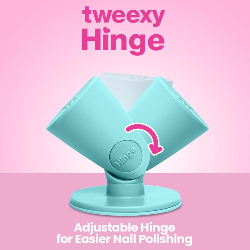 tweexy Hinge Untippable Nail Polish Bottle Holder | Anti-Spill Nail Polish Holder Stand, Tilted, IntelliStick Airlock Suction | Fingernail Painting, Nail Art Tools | Nail Polish Accessories (Zen Green) - Image 2