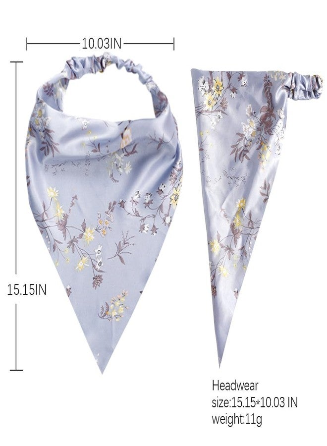 Vercret 6 Pack Floral Hair Scarf Headband for Women, Elastic Bandana Head Scarf Large Boho Triangle Hair Kerchief with Clips Non Slip Headbands Hair Scarves for Teen Girls - Image 5