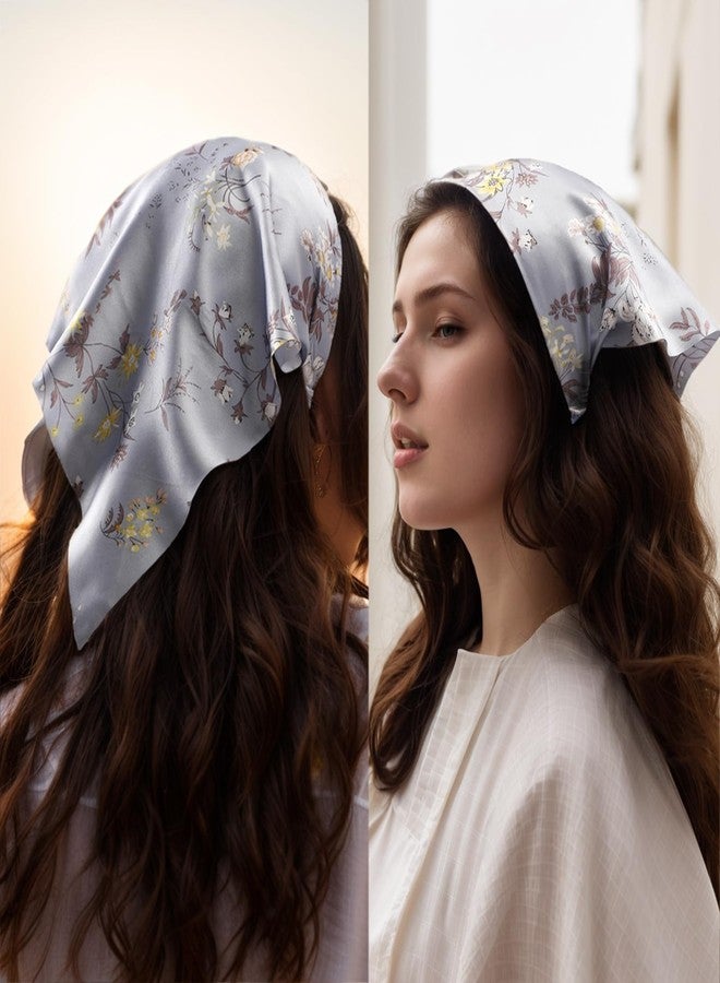 Vercret 6 Pack Floral Hair Scarf Headband for Women, Elastic Bandana Head Scarf Large Boho Triangle Hair Kerchief with Clips Non Slip Headbands Hair Scarves for Teen Girls - Image 2