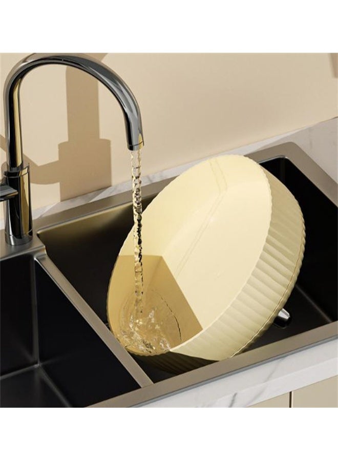 HOMESTAR Lazy Turntable Organizer, 360°Rotating Makeup Organizer with Thickened Guardrail, Round Spinning Organization for Pantry, Fridge, Countertop, Yellow - Image 5