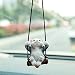 AMIORO Cute Swinging Cat Car Mirror Hanging Accessories Fun Interior Rearview Mirrors Decoration Gray Cat - Image 2