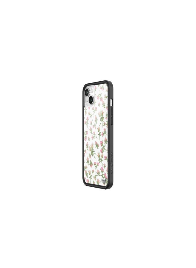 Wildflower Cases - Compatible with Apple iPhone 13/14 | Protective Black Bumper, 4ft Drop Test Certified, Women Owned Small Business | Pink Posie Rosie - White Floral Cute Aesthetic Trendy - Image 2