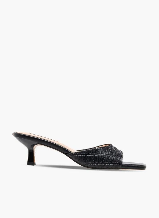 ايل Women Monogram Embossed Kitten Heel Sandals