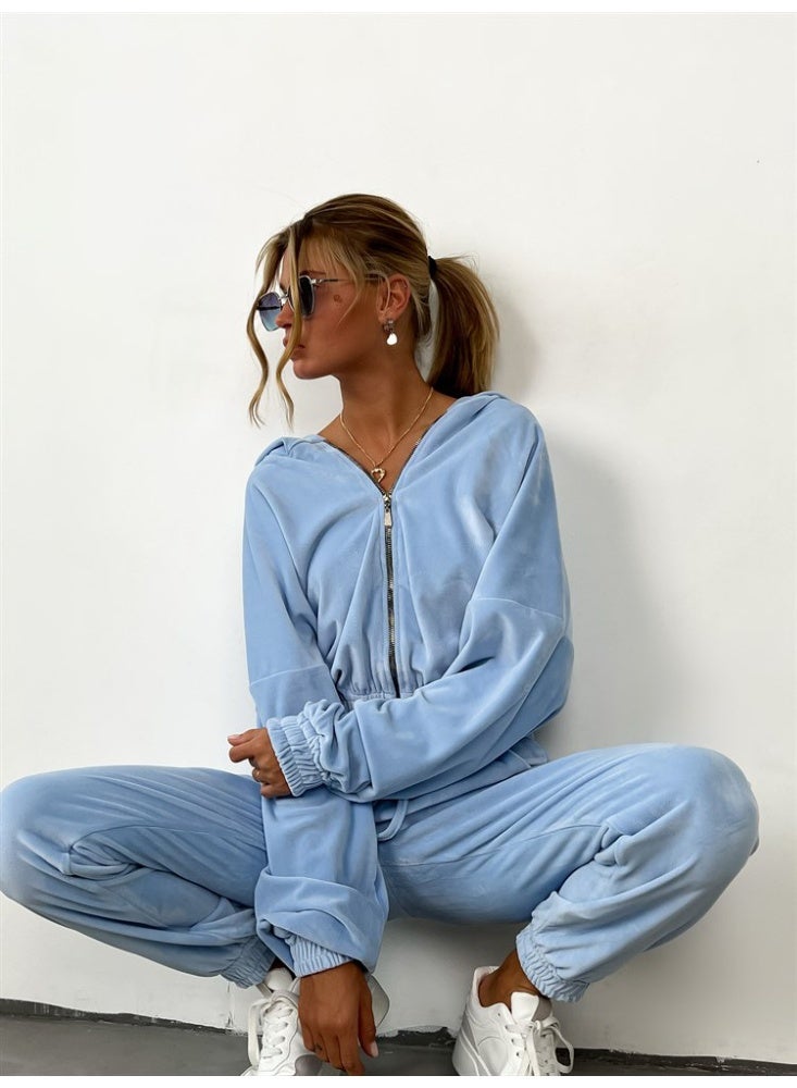 NIBEMINENT Women Two Piece Sets Long Sleeve Hoodies+Pants Solid Color Tracksuit Female Casual Sportswear  Spring Autumn Fashion Outfits - Image 2