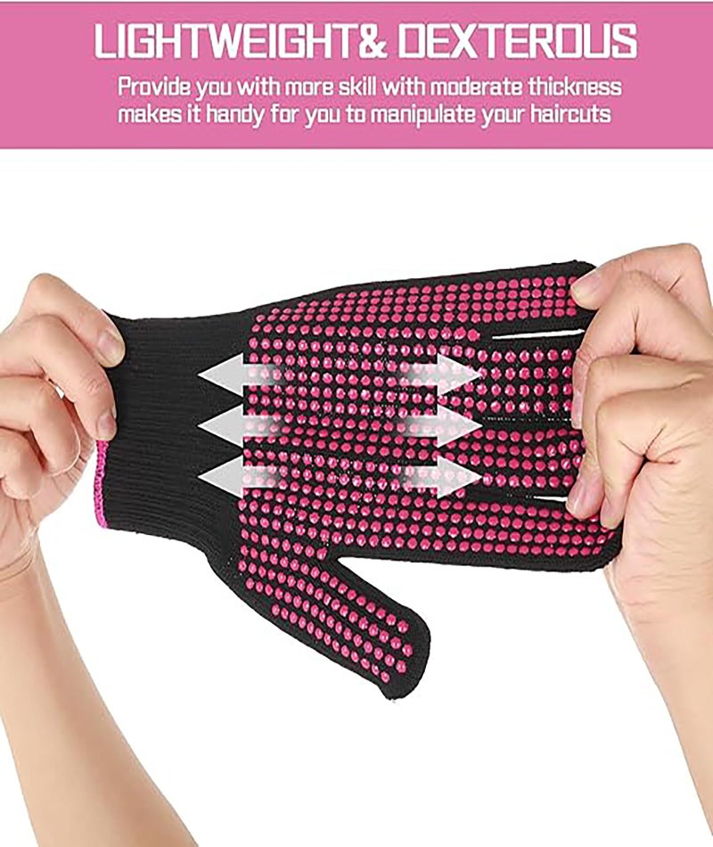 INIMAGINE IN-IMAGINE 2 Pcs Heat Proof Gloves - Multifunctional Heat Resistant Gloves for Hair Styling, Hair Coloring, Welding, Working, Black Cotton Gloves - Image 5